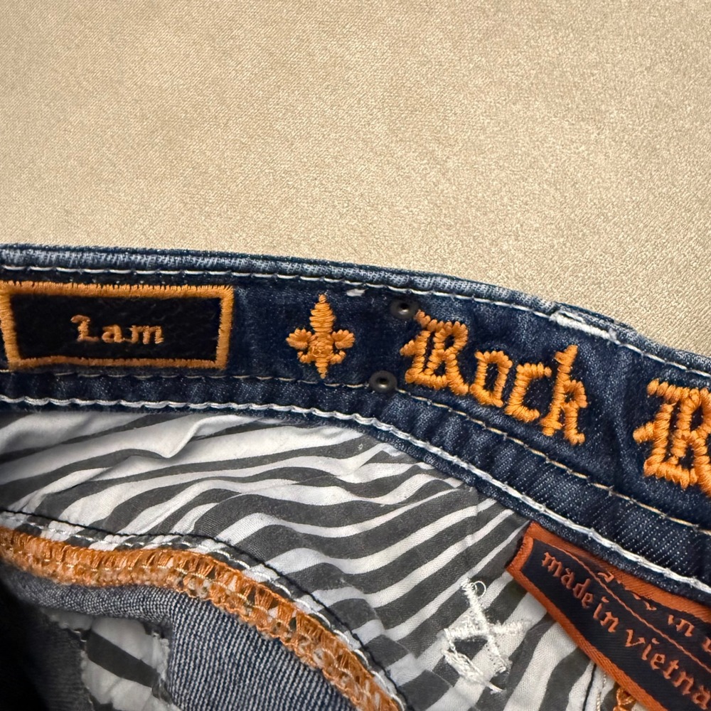 Rock Revival Lam Easy Skinny Jeans Womens 27 Medium Wash Blue Embroidered - Picture 4 of 9